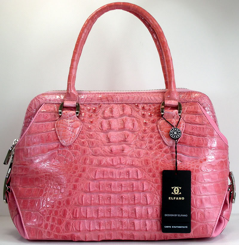 Pink Crocodile Handbag | welcomehandbag